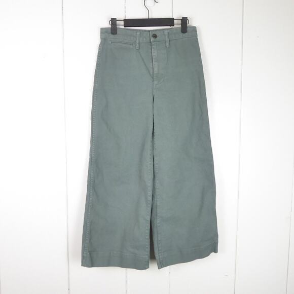 Madewell Pants Womens SZ 25 Emmet Wide Leg Crop High Rise Welt Pocket Baggy - Picture 1 of 11